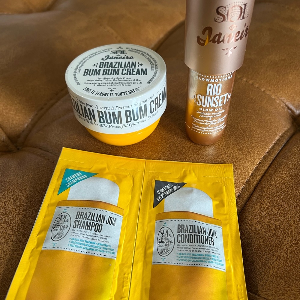 Sol De Janeiro Bum Bum cream Rio Sunset glow oil